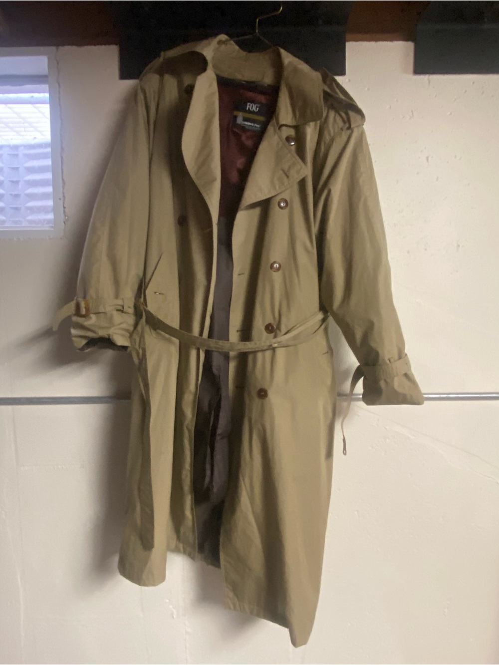 VTG Men's London Fog Classic Khaki Trench Coat w/Removable Warm Liner, Size 42